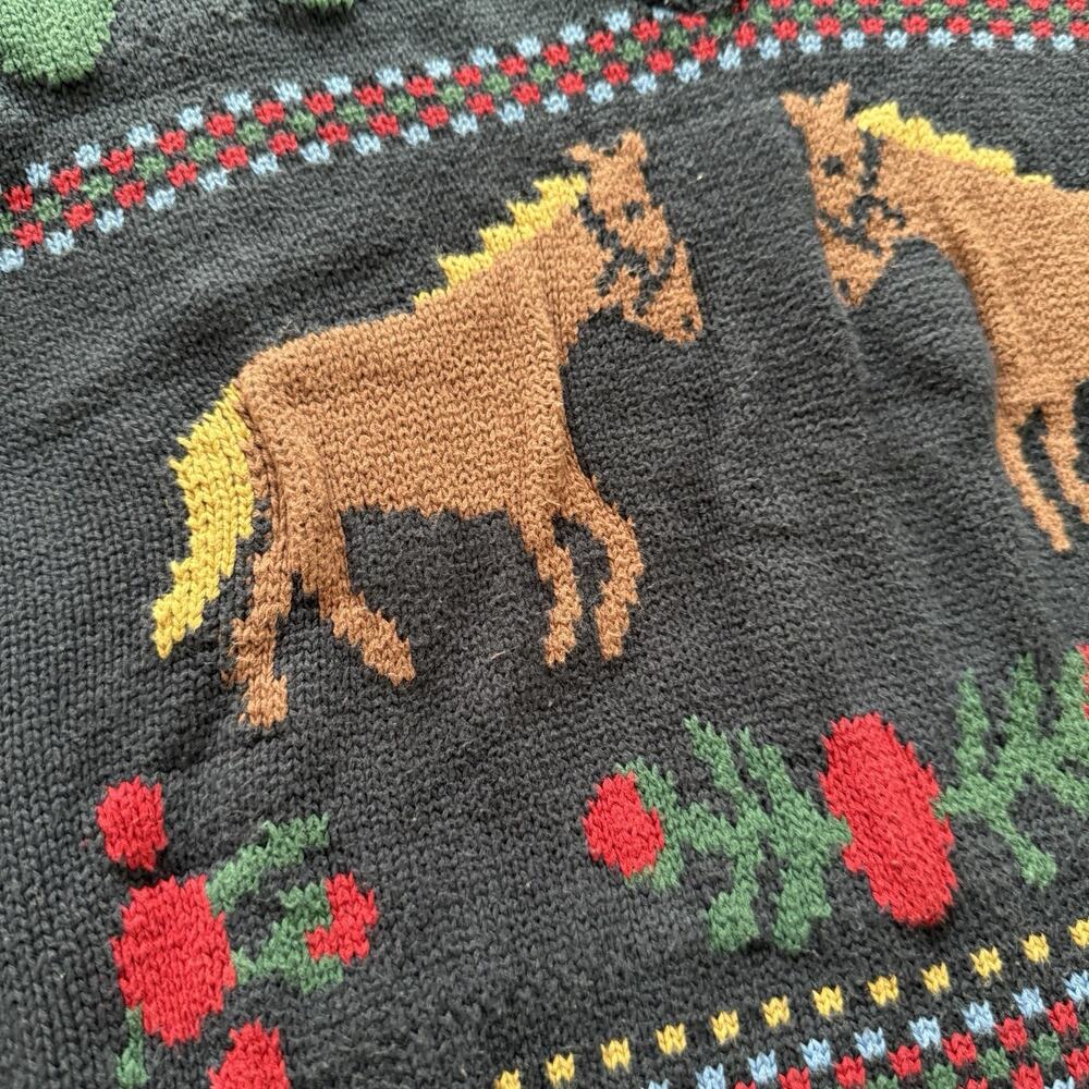 Free People x Found Horse Isles Vest Oversized Knit Vintage Equestrian‎ Medium - Picture 8 of 10